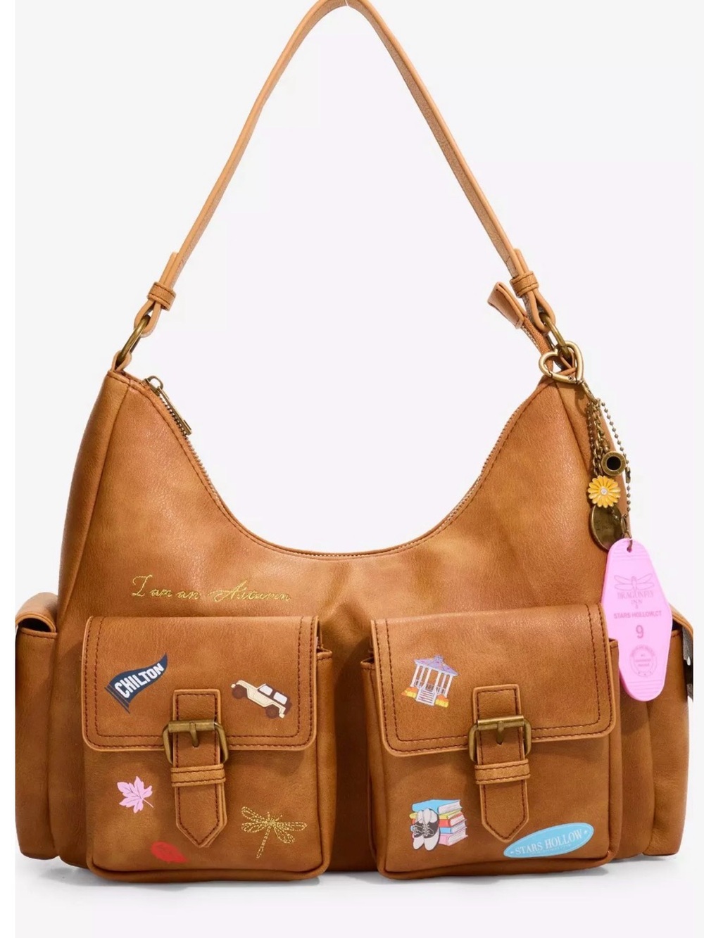 Gilmore Girls Tan Women's Shoulder Bag with Front Pockets